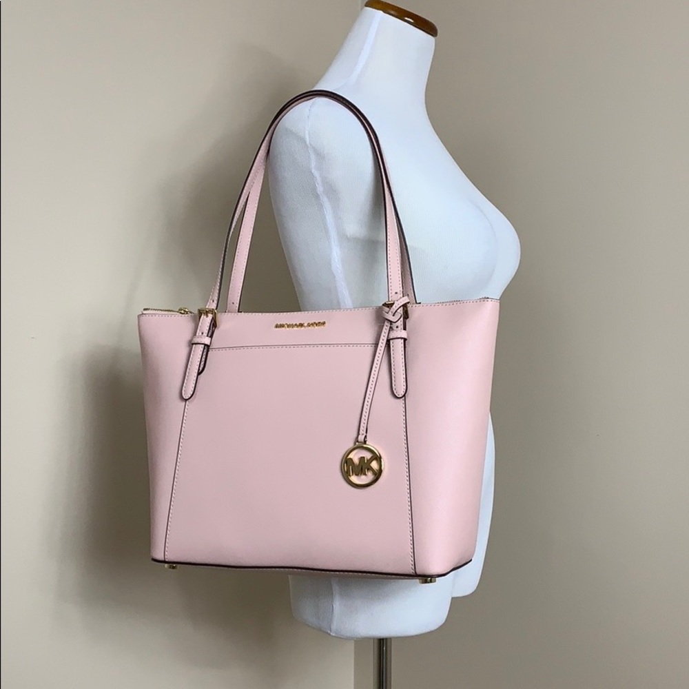 New Michael Kors Ciara zipper tote in pink leather
